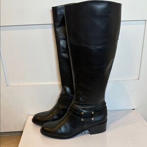 Alfani Black Leather Knee-High Boots 9.5